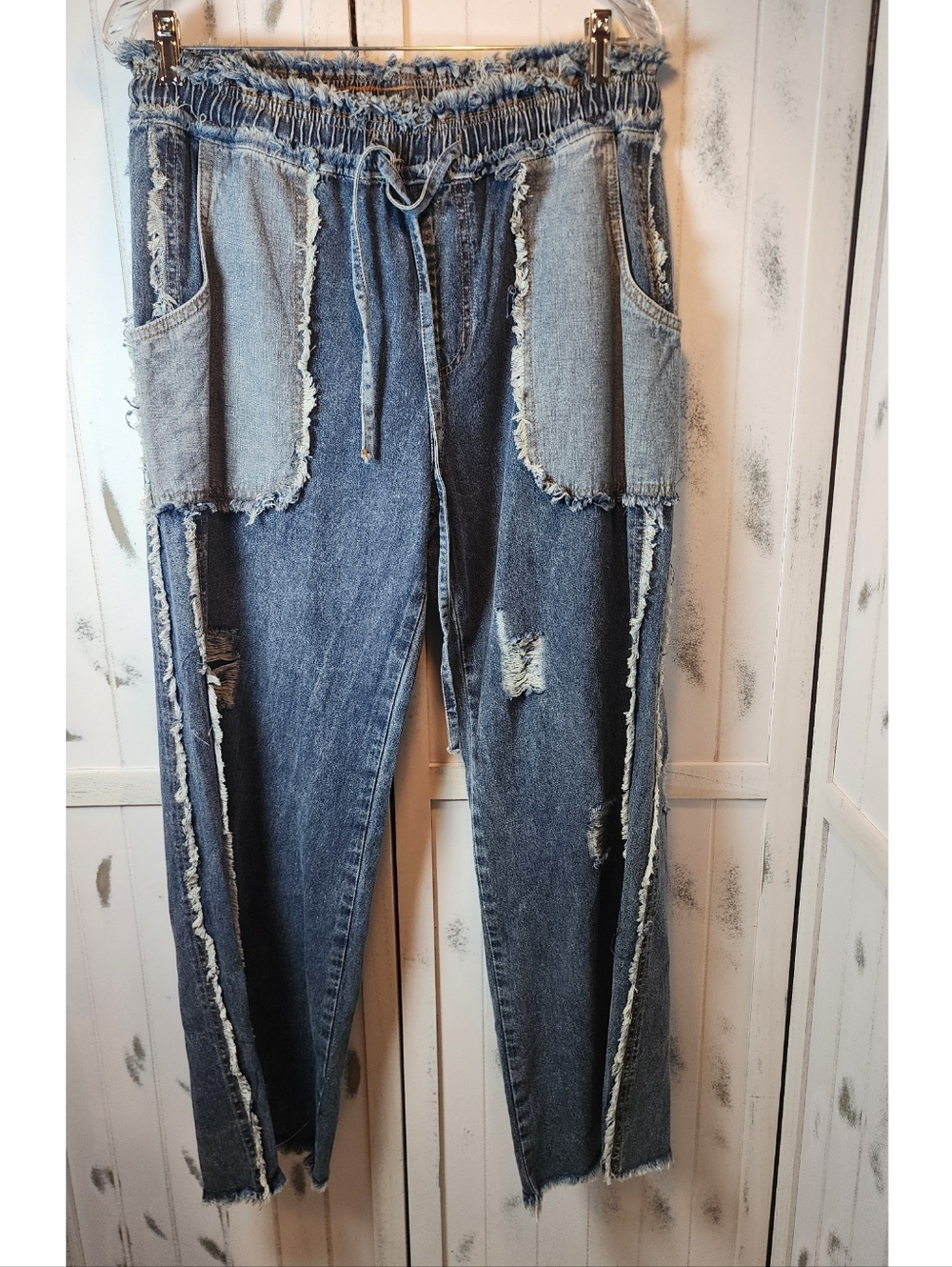 POL Skater Girl Distressed Drawstring Jeans - Picture 3 of 7
